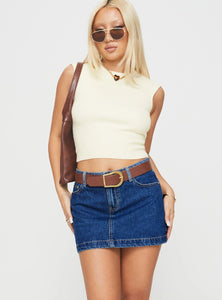 Nickei Denim Mini Skirt Mid Wash Lower Impact