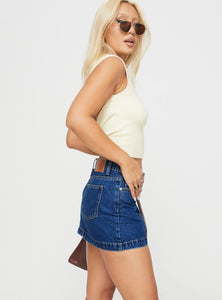 Nickei Denim Mini Skirt Mid Wash Lower Impact