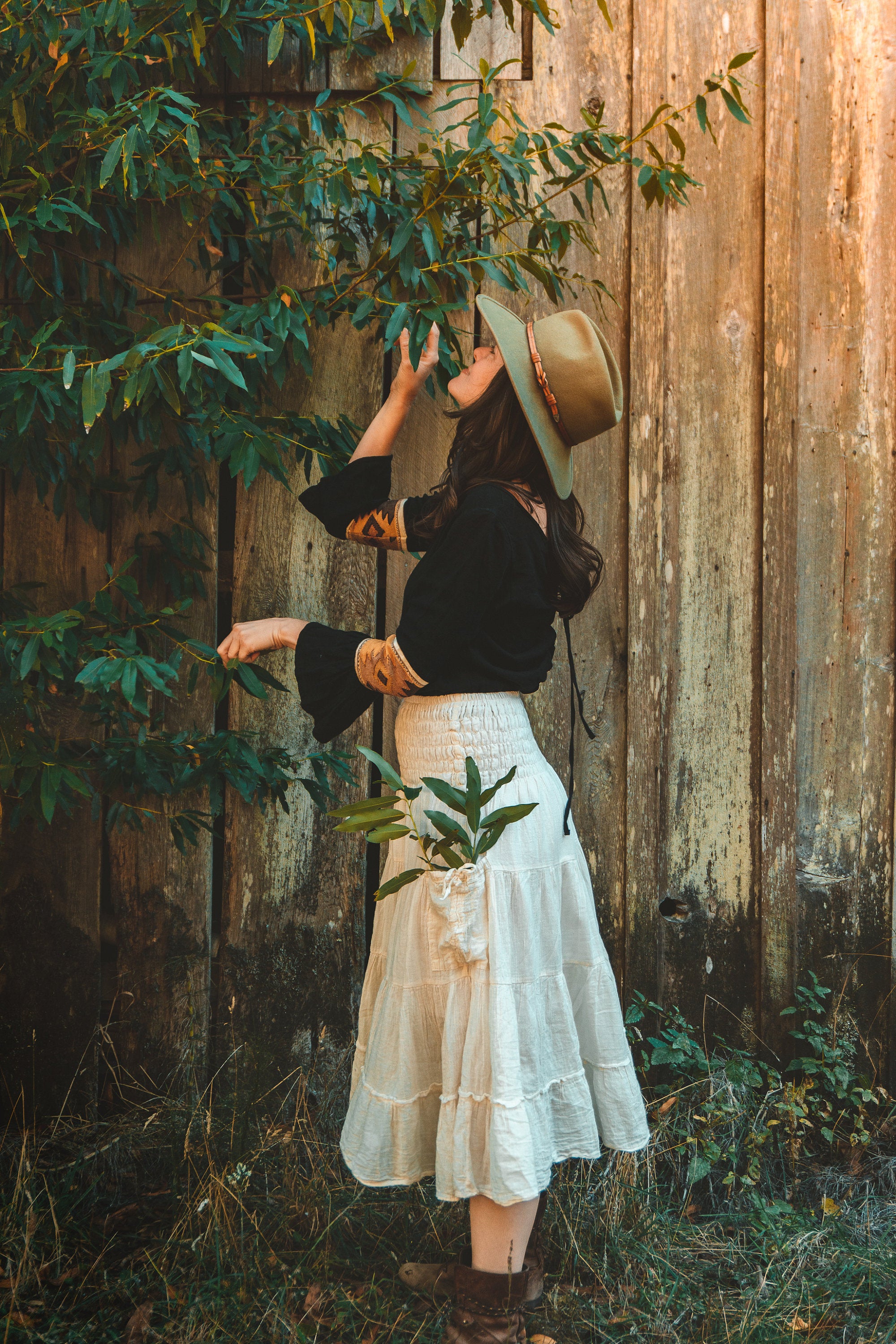 Cotton Maxi Skirt | Flowy Tiered Skirt with Pockets | Boho Summer Travel Fashion