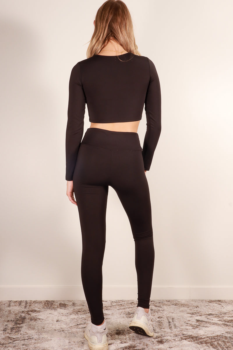 Long Sleeve Crop Top & High Waist Leggings Activewear Set (CAPELLA)